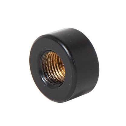 3/4" Diameter, 3/8" Tall Modern Brass Cap, Tap 1/8F, Satin Black 