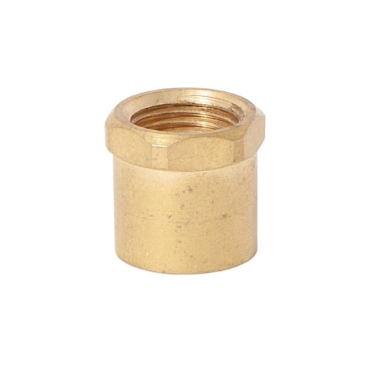 1/2 Inch Tall Unfinished Brass Hex Coupling,1/8F