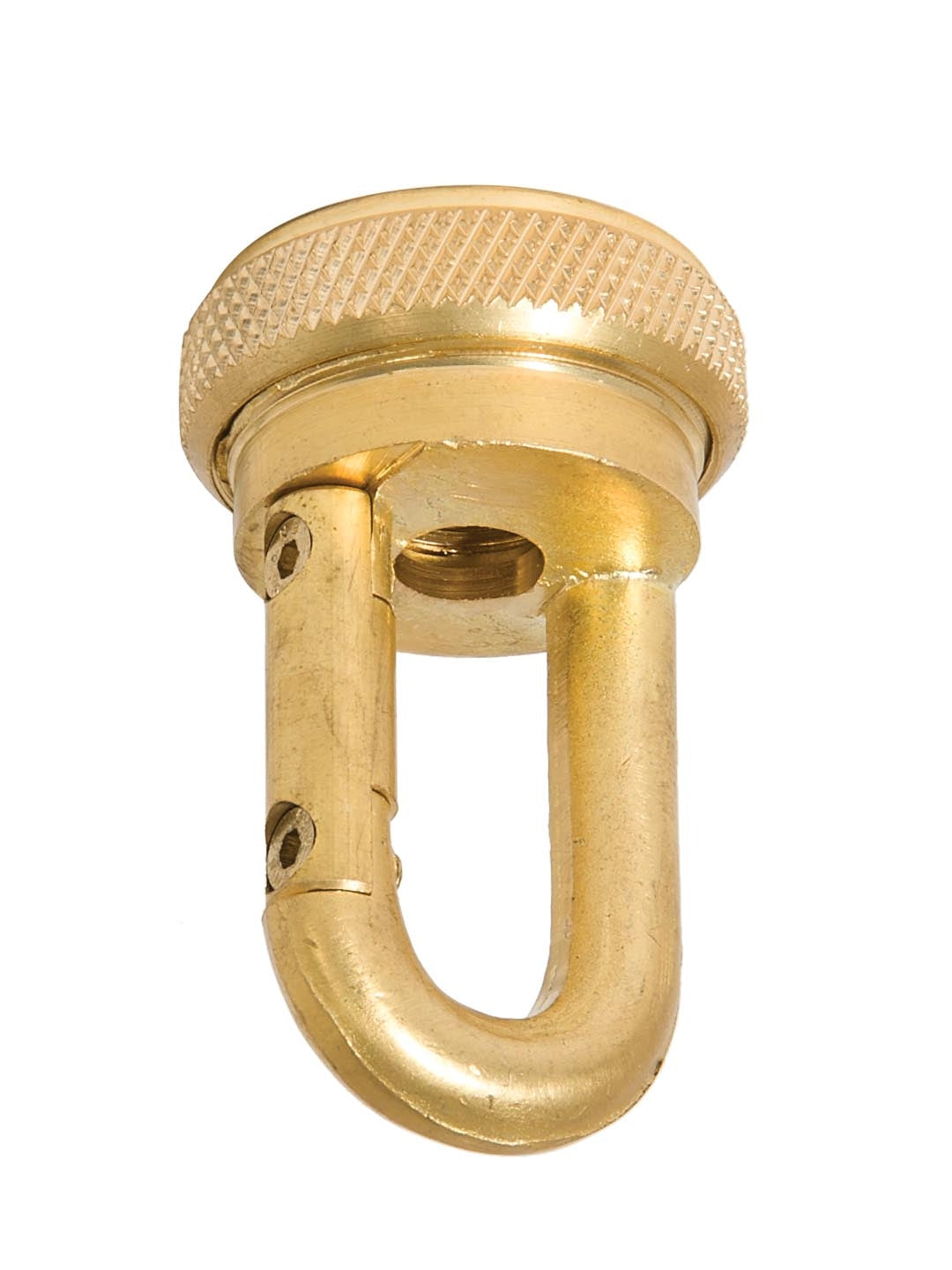 2-1/2" Tall Heavy Duty Brass Quick Screw Collar Loop, 3/8F Tap, Unfinished Brass