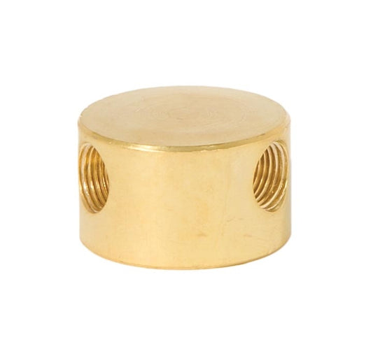 3/4 Inch Height Unfinished Brass Straight Disc 3-Way Arm Back, 1/4F x 1/8F 