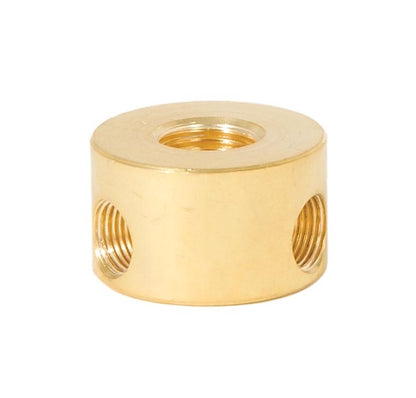 3/4 Inch Height Unfinished Brass Straight Disc 3-Way Arm Back, 1/4F x 1/8F 