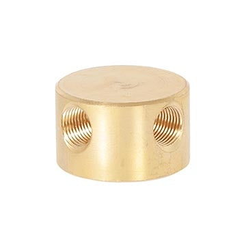 3/4 Inch Height Unfinished Brass 4-Way Straight Disc Arm Back, 1/8F x 1/4F