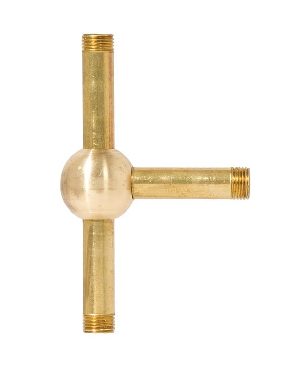 7/8 Inch Diameter Unfinished Brass 3-Way Ball Arm Back, 1/8F