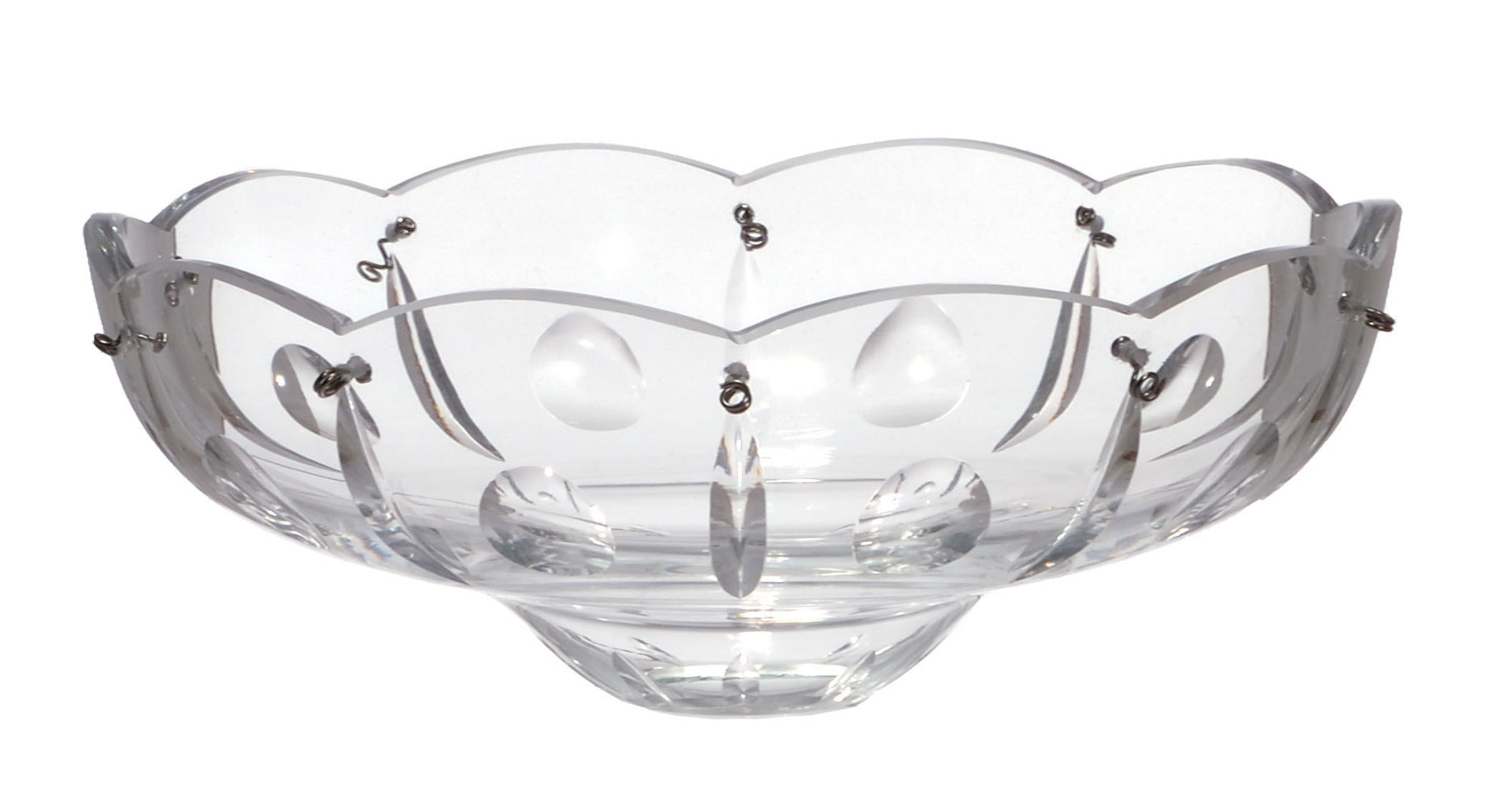 Crystal Dish with Olive Design, Your Choice of Size Ranging From 6" to 12"