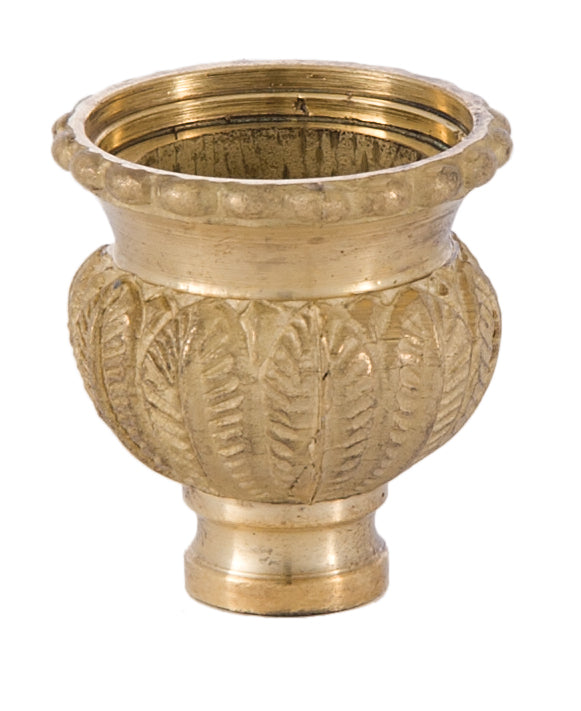 Cast Brass Candle Cup with Fern Design