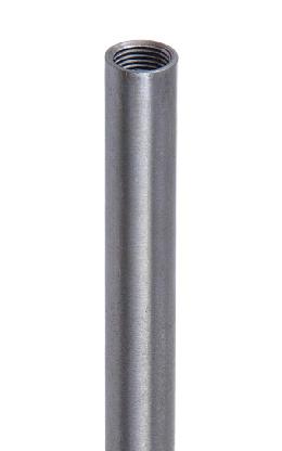 Female Threaded Lamp Pipe or Lamp Arms,  Brushed Steel, Tapped 1/8F