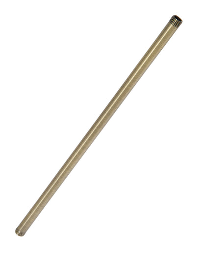 Steel Fixture Stem Lamp Pipe, Both Ends Threaded 1/8 IP, Antique Brass Finish -  Choice of Length 