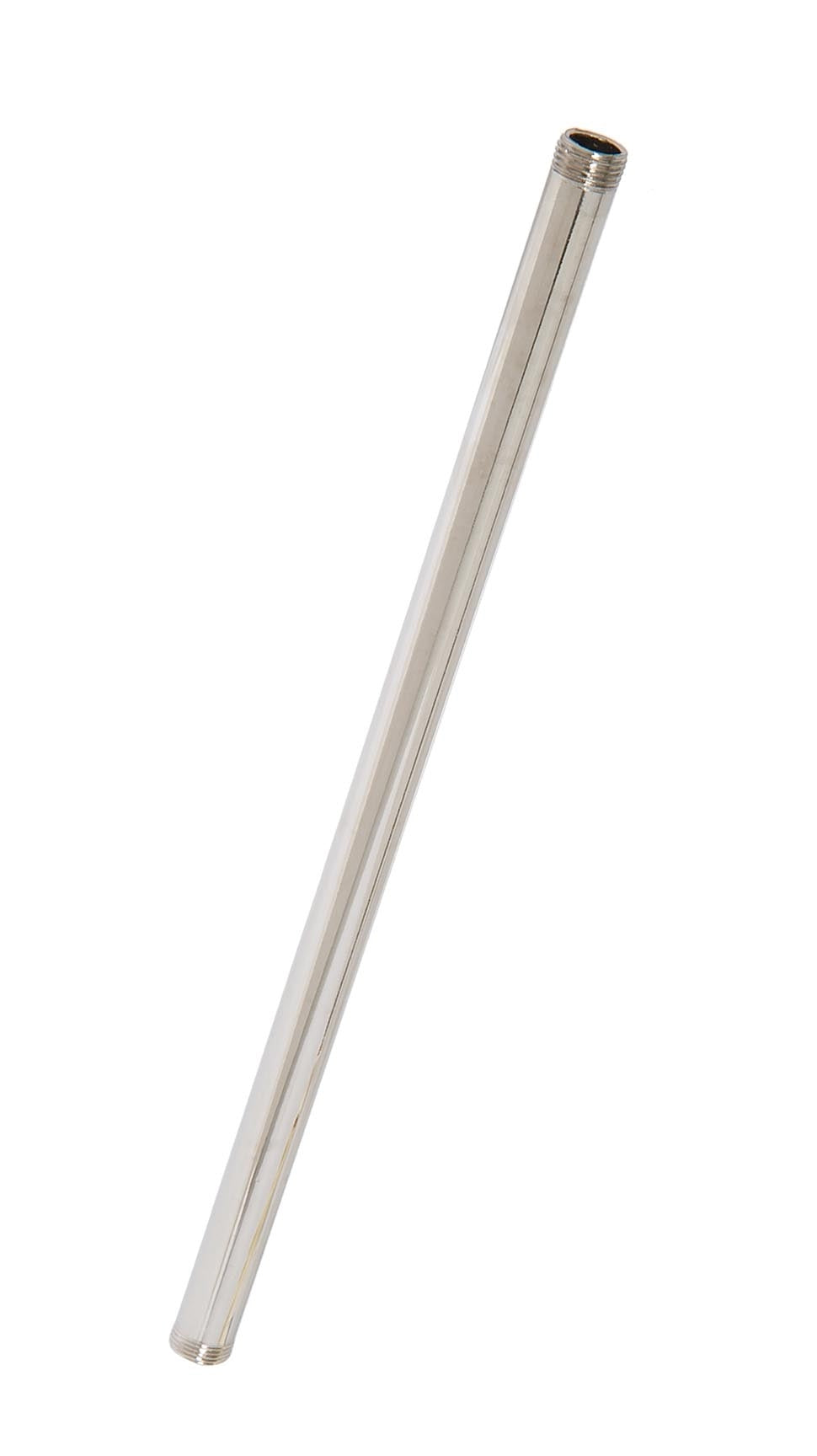 Polished Nickel Steel Fixture Stem Lamp Pipe, Both Ends Threaded 1/4 IP - Choice of Length