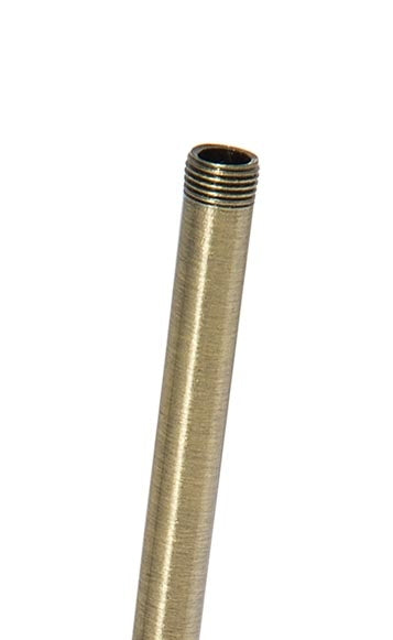 Steel Fixture Stem Lamp Pipe, Both Ends Threaded 1/8 IP, Antique Brass Finish -  Choice of Length 