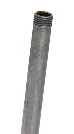 12 Inch Long Unfinished Steel Fixture Stem, Ends Threaded 1/8 IPS