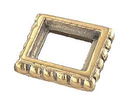 Cast Brass Square Seating or Check Ring, 1-5/16" diameter, Seats 7/8" square tube, available in polished & lacquered or unfinished brass