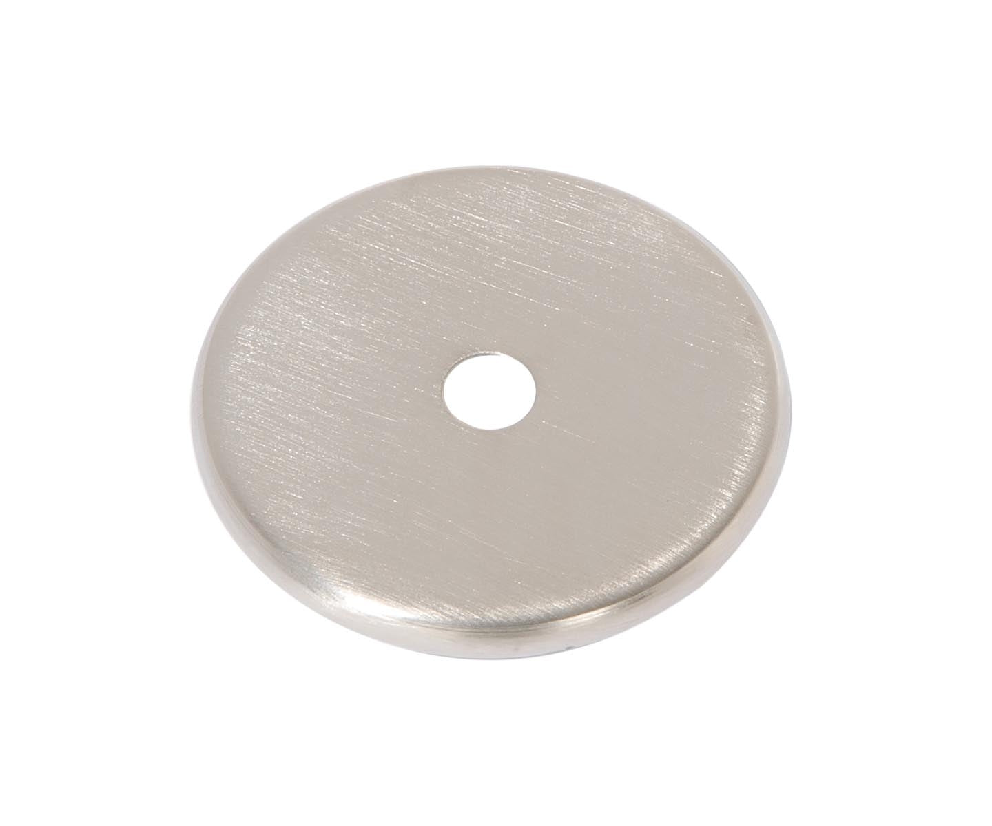 Satin Nickel Rolled Edge Brass Check Plate, Choice of Dia. 