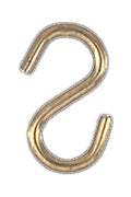 3/4 Inch Brass Plated Steel S Hook