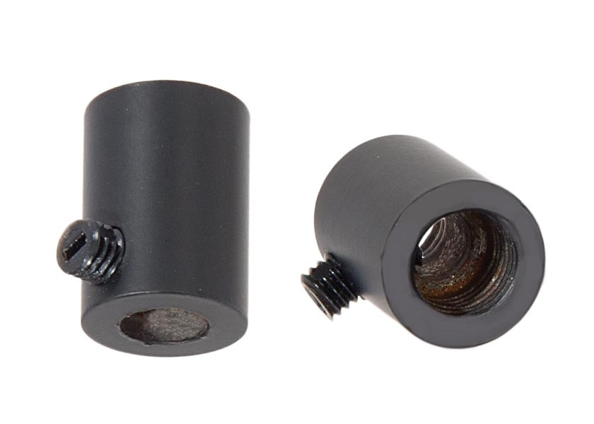 Steel Satin Black Finish Strain Relief Bushing with Nylon Set Screw, 1/8F Tap