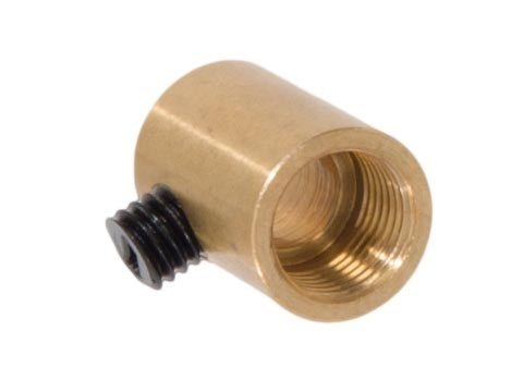 Unfinished Brass Strain Relief Bushing with Nylon Set Screw, 1/8F Tap