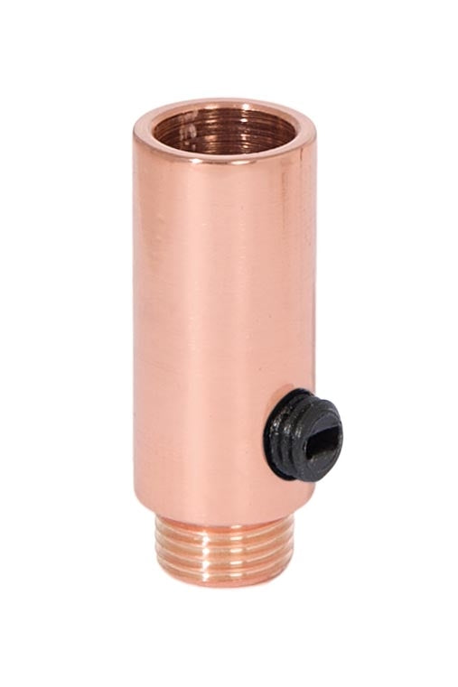 1-5/16 Inch Tall Polished Copper Brass Hollow Transition Cord Grip Bushing w/ Polycarbonite Set Screw, 1/8M