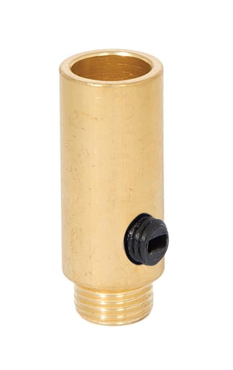 1-5/16 Inch Tall Unfinished Brass Hollow Transition Cord Grip Bushing w/ Polycarbonite Set Screw, 1/8M