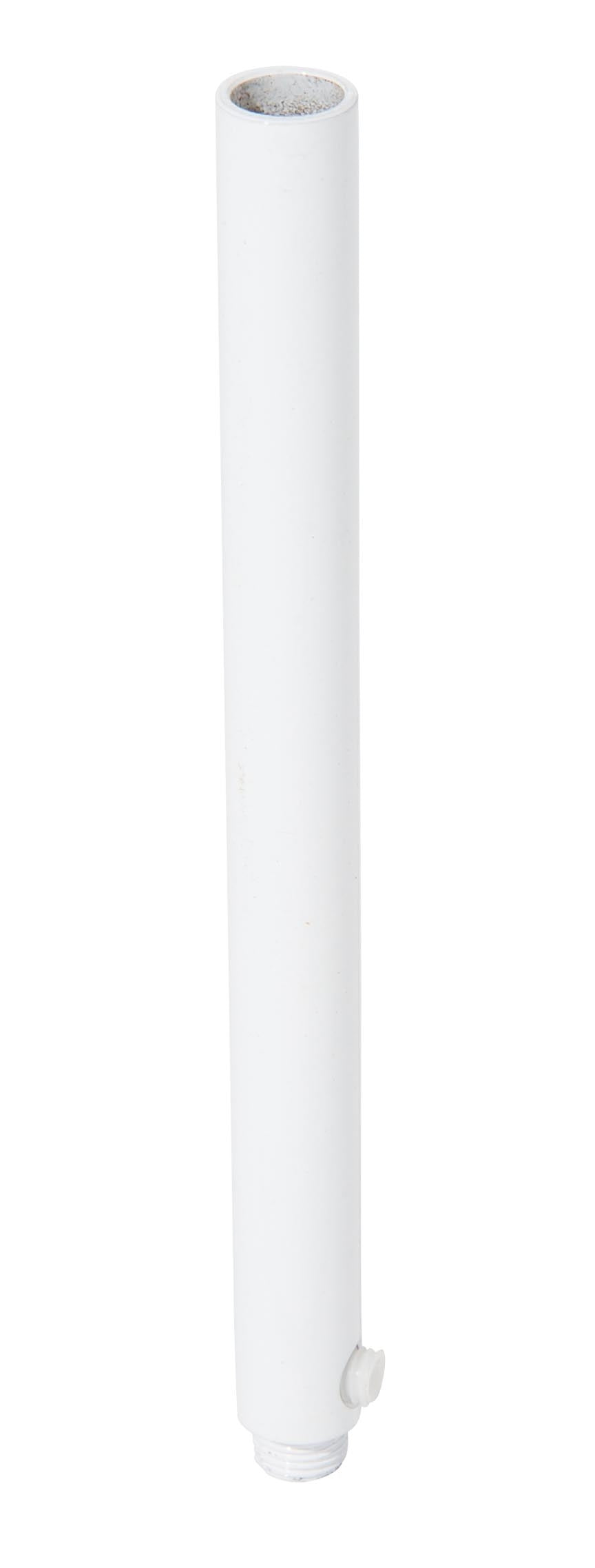 6 Inch Tall White Enamel Finish Brass Hollow Transition Cord Grip Bushing w/Polycarbonite Set Screw, 1/8M