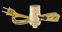 Complete Brass Turn Knob Socket w/8 ft. cord