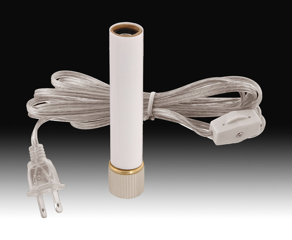 Candlestick Adapter w/White Candle Cover (30405) - Antique Lamp Supply ...