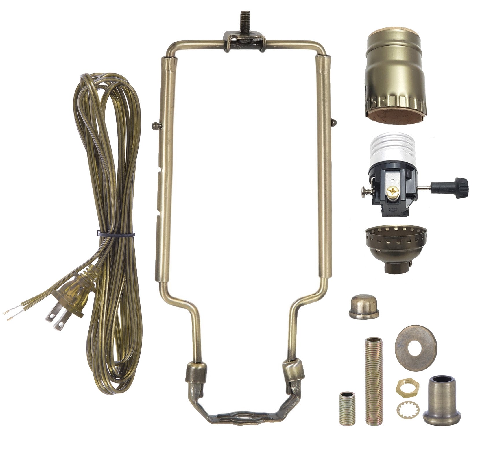 Antique Brass Table Lamp Wiring Kit with 3-way Socket and Adjustable ...