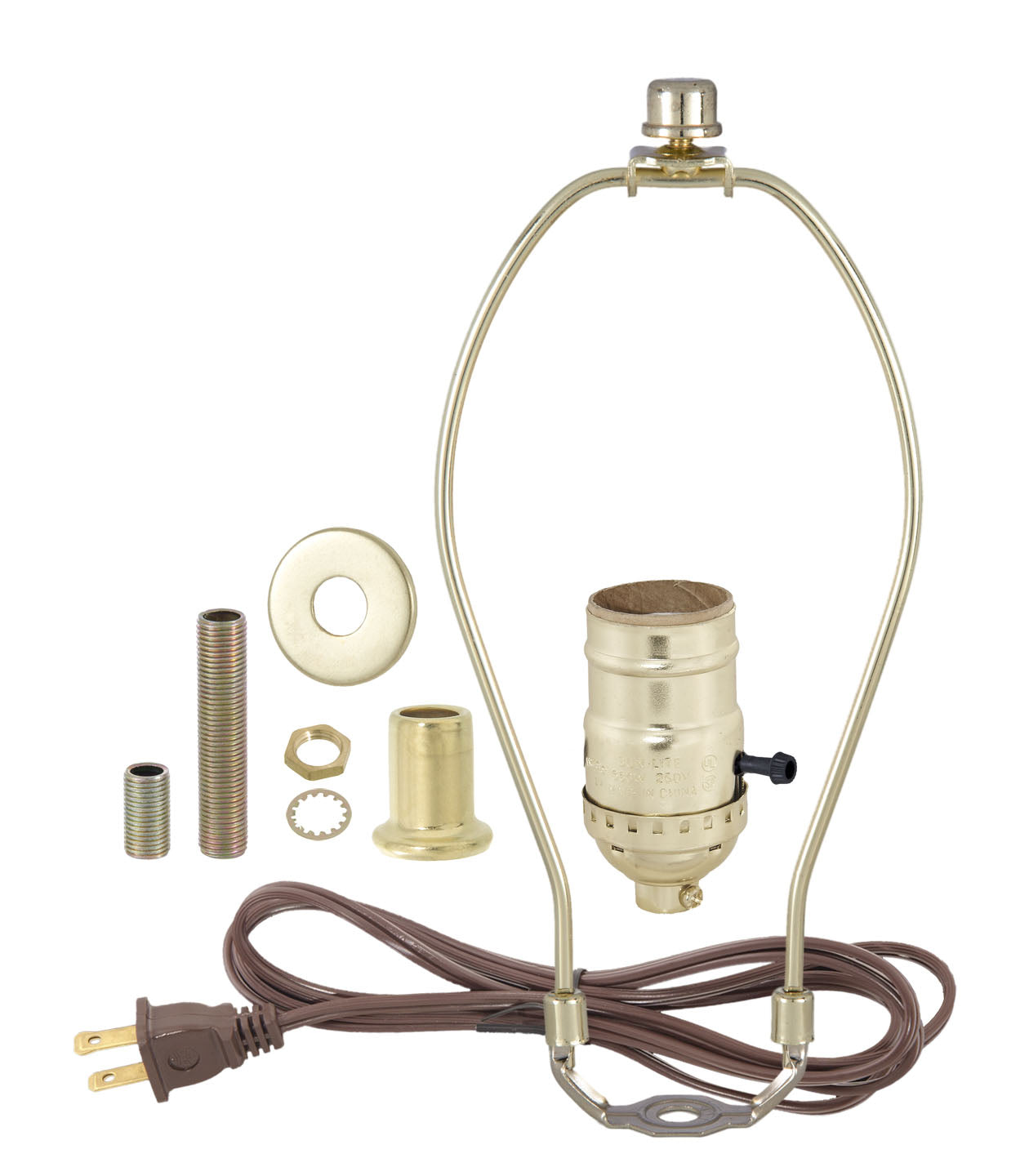 Brass Table Lamp Wiring Kit with 3-way Socket
