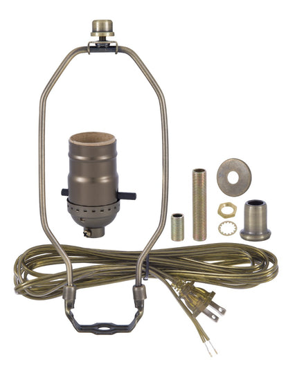  Antique Brass or Antique Bronze Finish Table Lamp Wiring Kit with PUSH-THRU Socket