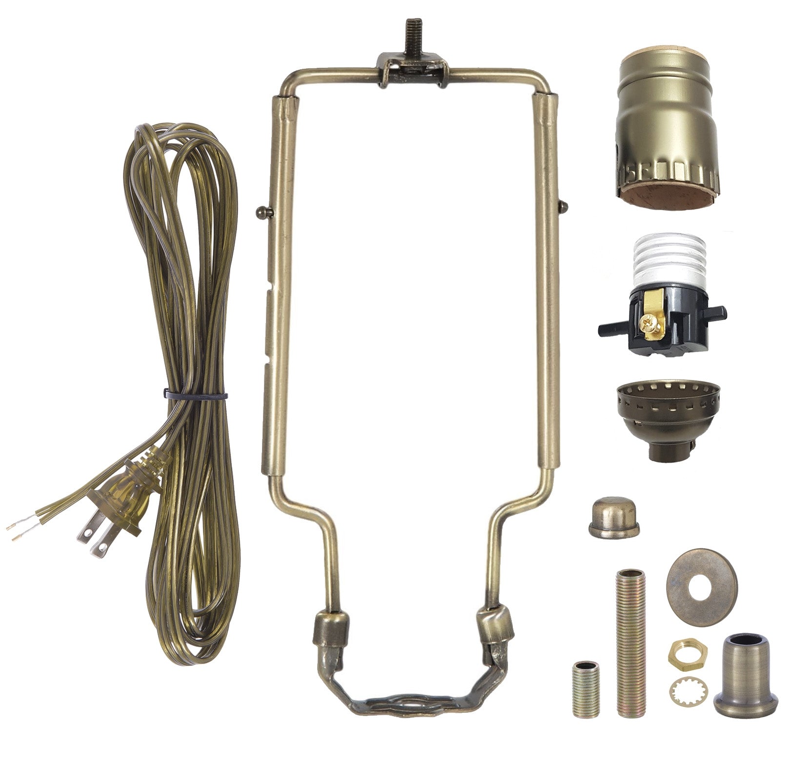 Antique Brass Table Lamp Wiring Kit with Push-Thru Socket and ...