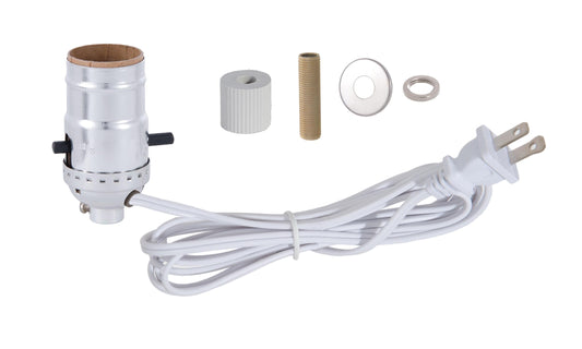E-26 Pre-wired Bottle Kit with 3/4" Adapter, White Cord 