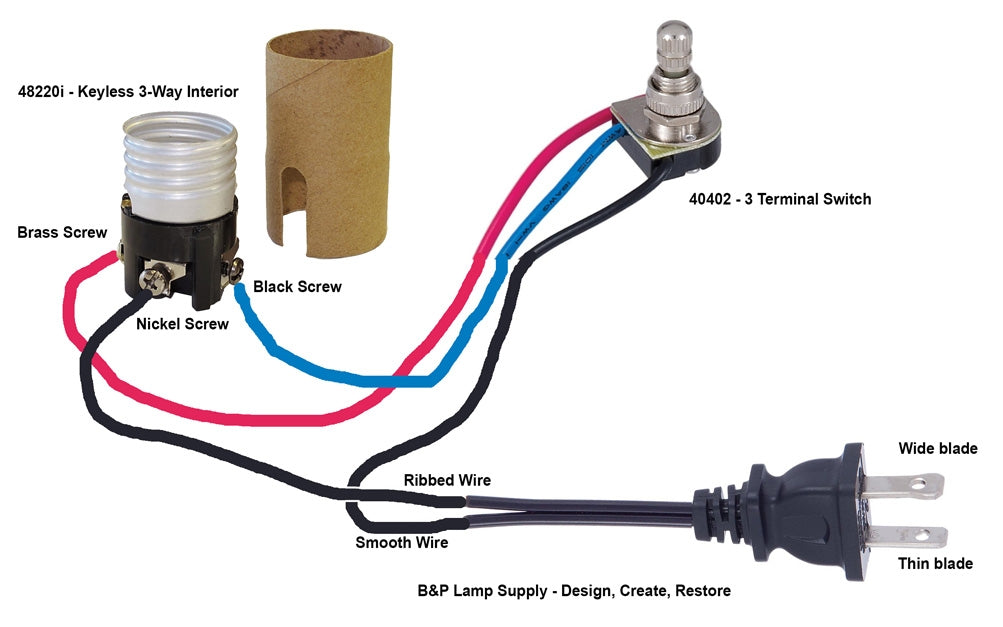 Keyless Connection Keyless 3-Terminal Socket Interior, E26 Medium Base (48220i) - Antique ...