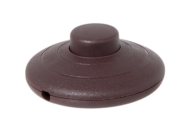 2-3/4 Inch Diameter On/Off Brown Color Phenolic Plastic Push Button Floor Switch