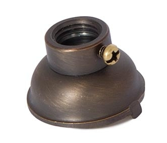 Antique Bronze Finish Heavy Turned Brass Lamp Socket Cap - Convert 1/8IP Socket to 1/4IP