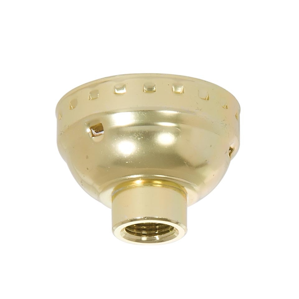 Brass Plated Finish Aluminum E-26 Socket Cap, No Set Screw, 1/8 IP