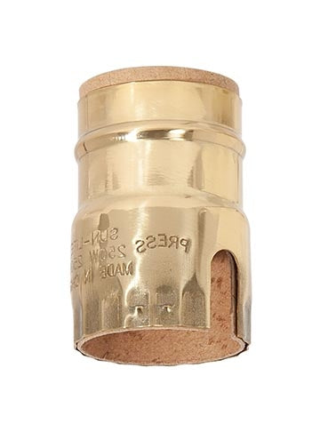 1-Slot Brass Lamp Socket Shell, E-26, Polished and Lacquered, No UNO ...