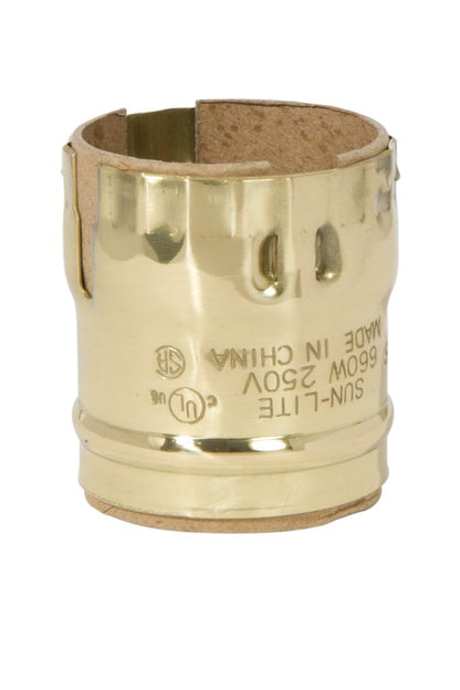 Polished and Lacquered Brass E-26 Electrolier Short Key-Less Socket Shell 