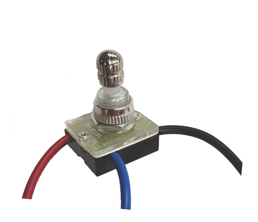 3/8 Inch Shank 3-Way 2 Circuit Nickel Rotary Switch (40402N)