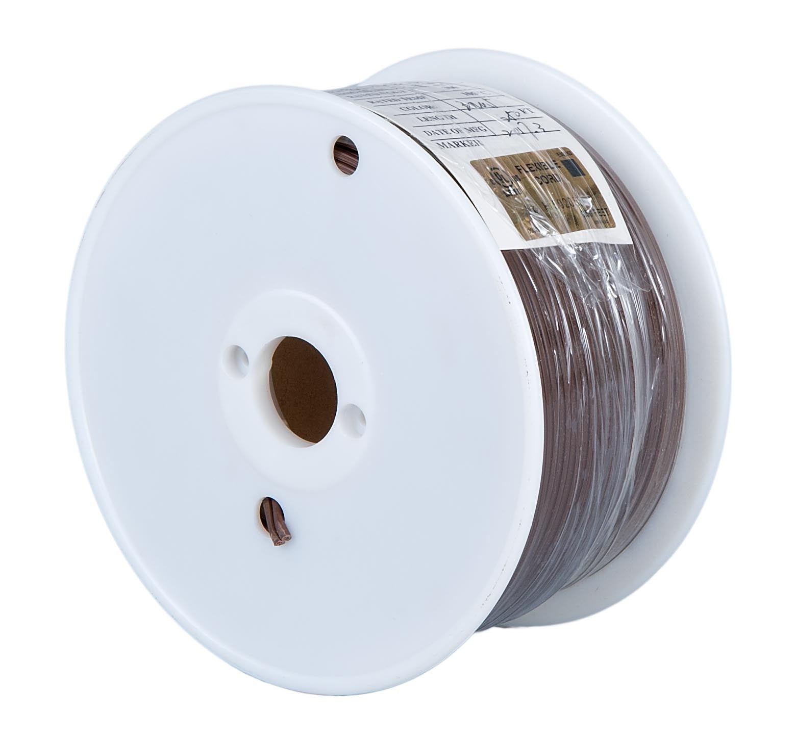 250 ft. Brown Color, 18/2 Plastic Lamp Spool Cord - Lamp Wire (46600 ...
