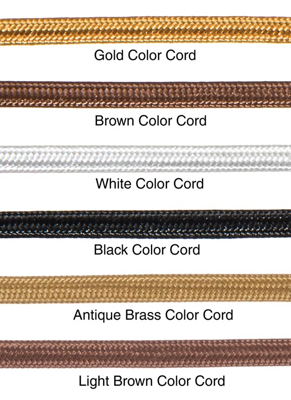 Fabric Covered Lamp Cord - Wire, Parallel (2-Wire) - CHOICE of 6 COLORS and LENGTH