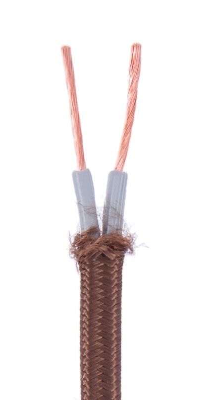 Light Brown RAYON Parallel Fabric Lamp Cord - Fabric Wire 