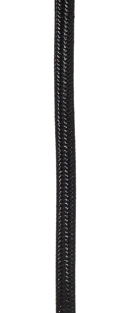 Black 18 Gauge SPT-2 Fabric Lamp Cord, Choice of Length 