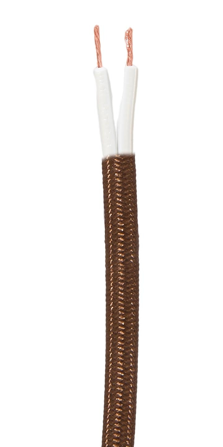 Brown 18 Gauge SPT-2 Fabric Parallel Lamp Cord, Choice of Length ...