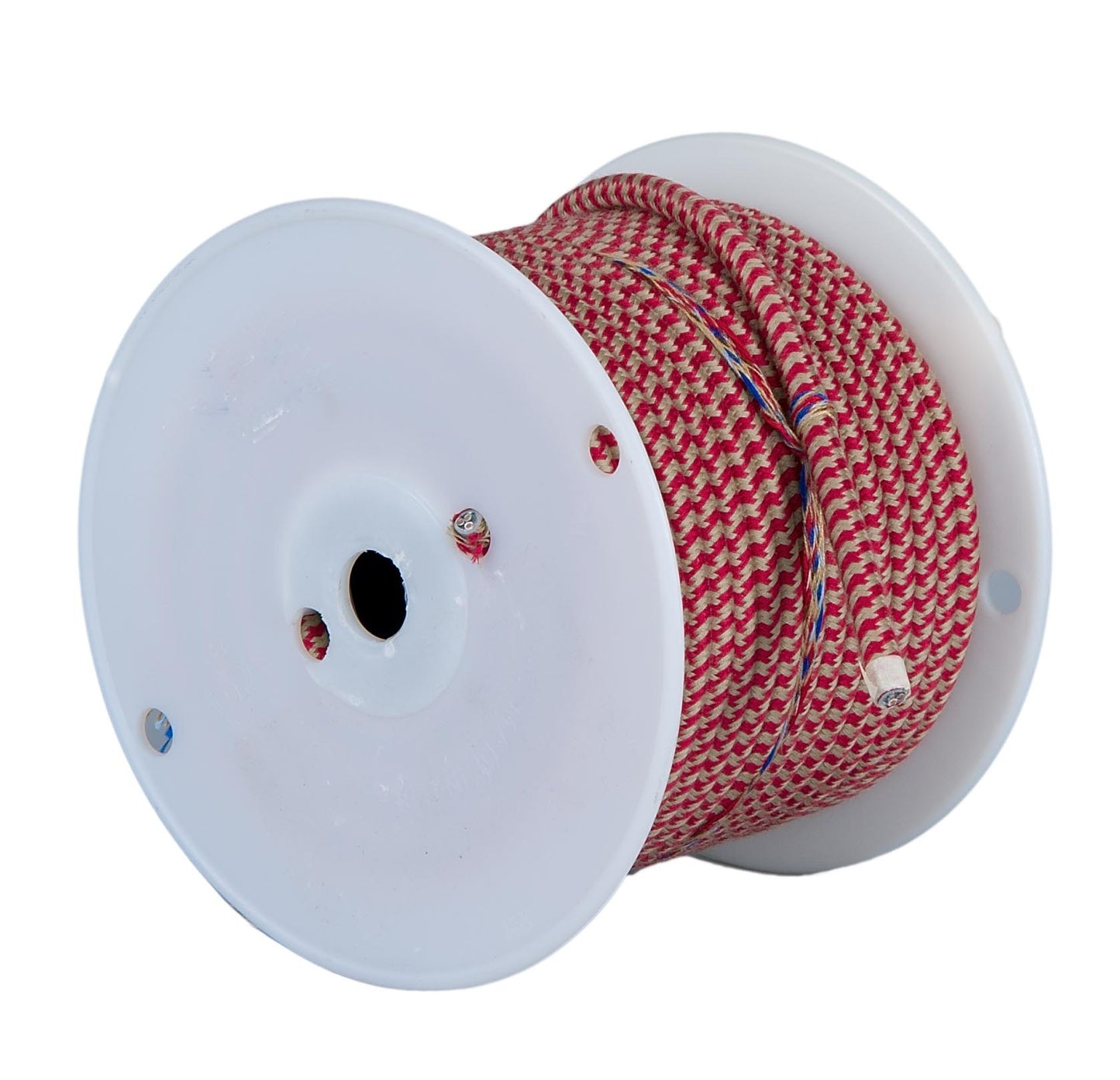 Putty and Red Color, COTTON Pulley 3-Wire Lamp Cord - Lamp Wire