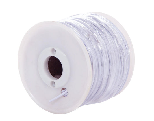 SINGLE WIRE, White Color, Stranded Plastic Insulated Cord - Wire - Type AWM, 250 Ft. Spool or By-The-Foot
