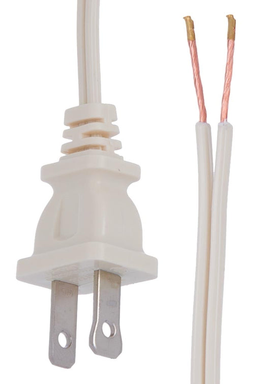 Ivory Color, 8 Ft., 18/2 Plastic Covered Lamp Cord - Wire Sets, CHOICE OF SPT-1 or SPT-2