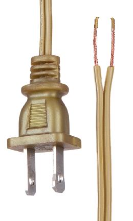 Unfinished Brass Color Lamp Cord - Wire Set