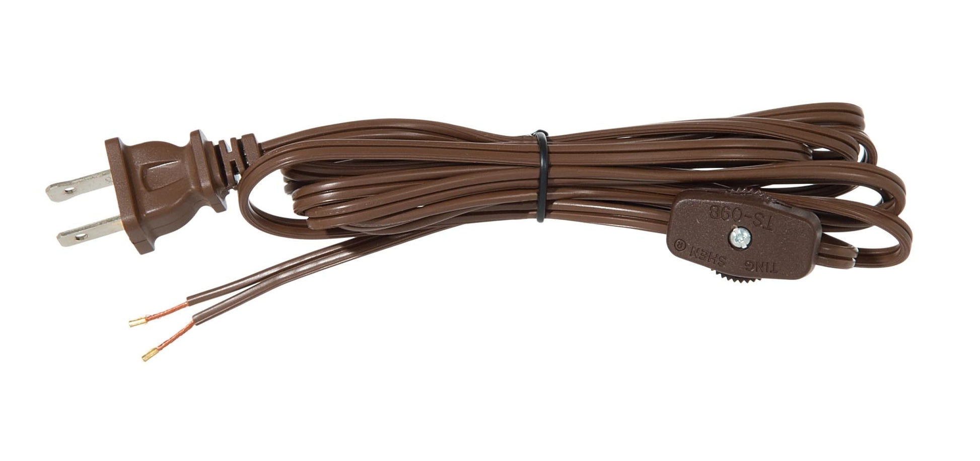 Brown 8 Ft Cord Set w/Rotary On-Off Switch, Choice of SPT