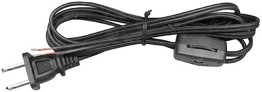 Black 8 Ft Cord Set w/Rotary On-Off Switch, Choice of SPT