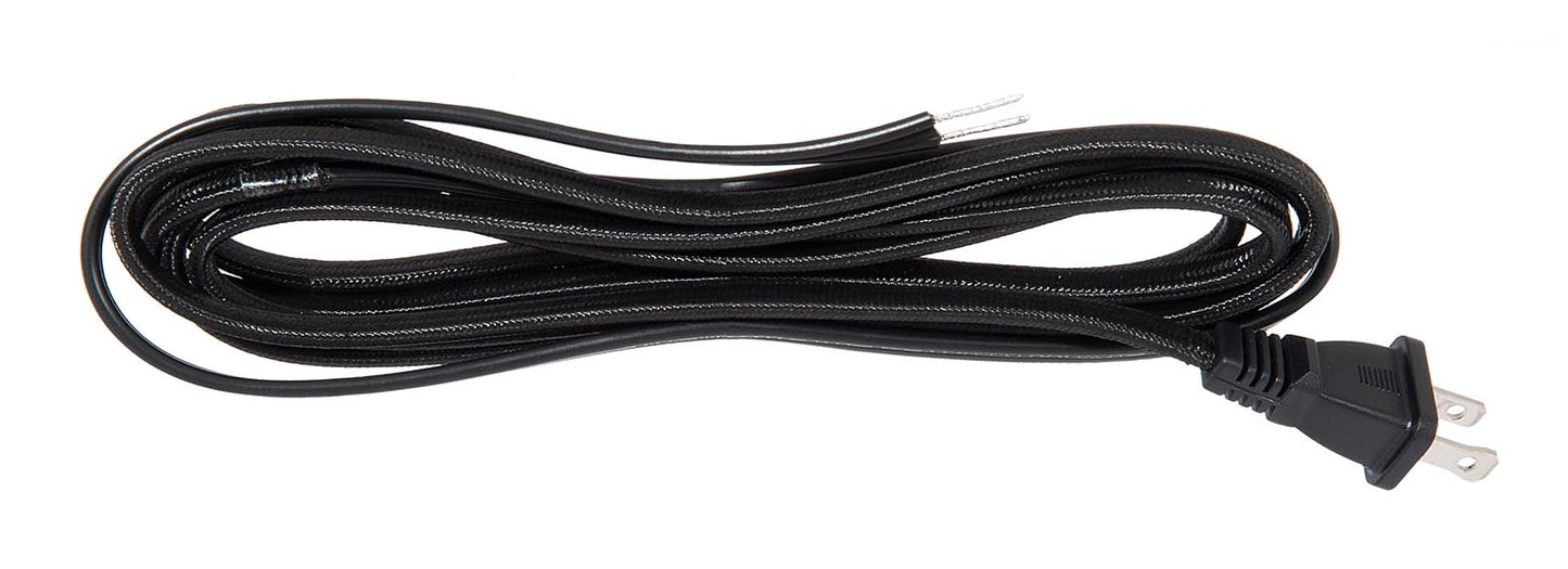 10 Ft. Black Rayon Parallel Lamp Cord Set with Molded Plug