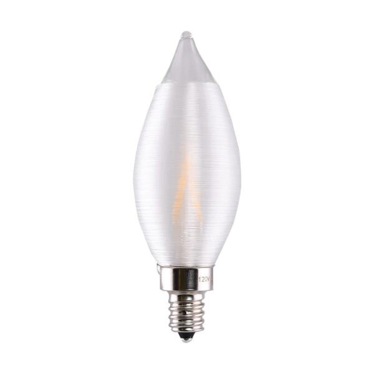 Glow Bul Satin Clear 20-Watt Equivalent LED Spun-Glow Light Bulb Candelabra E-12 ...