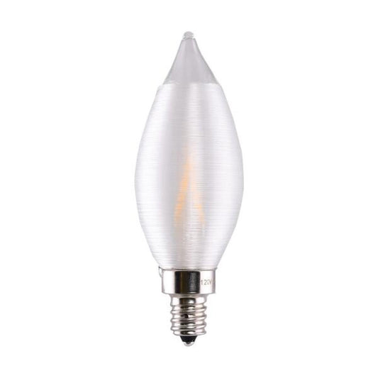 Satin Clear, 20-Watt Equivalent LED Spun-Glow Light Bulb, Candelabra E-12 Base CA11, Dimmable (47099LED)